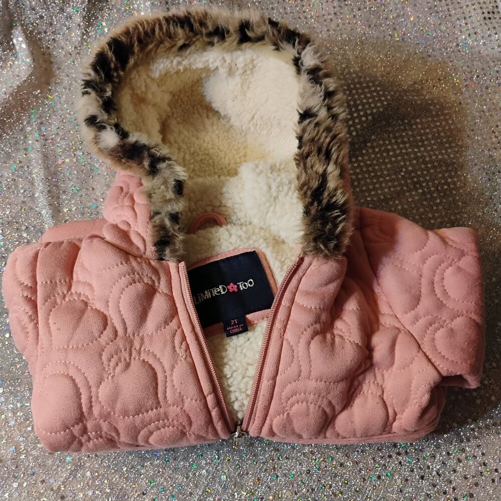 Limited Too Kid Girl Jacket Hood Size 2T Color Pink